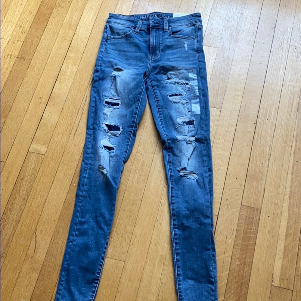 American Eagle high rise jeans.